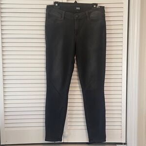 PAIGE Women's Sleek Dezi Size 30 Smoke Grey Skinny Jeans With Ankle Zipper